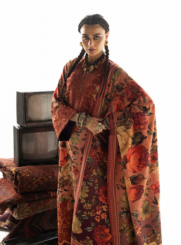 Zainab Chottani | Winter Shawl 25 | Abibi - D10 - Luxury Dress - available at Maria Faisal in UK and USA.