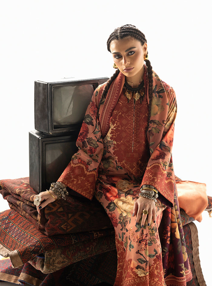 Zainab Chottani | Winter Shawl 25 | Abibi - D10 - Luxury Dress - available at Maria Faisal in UK and USA.