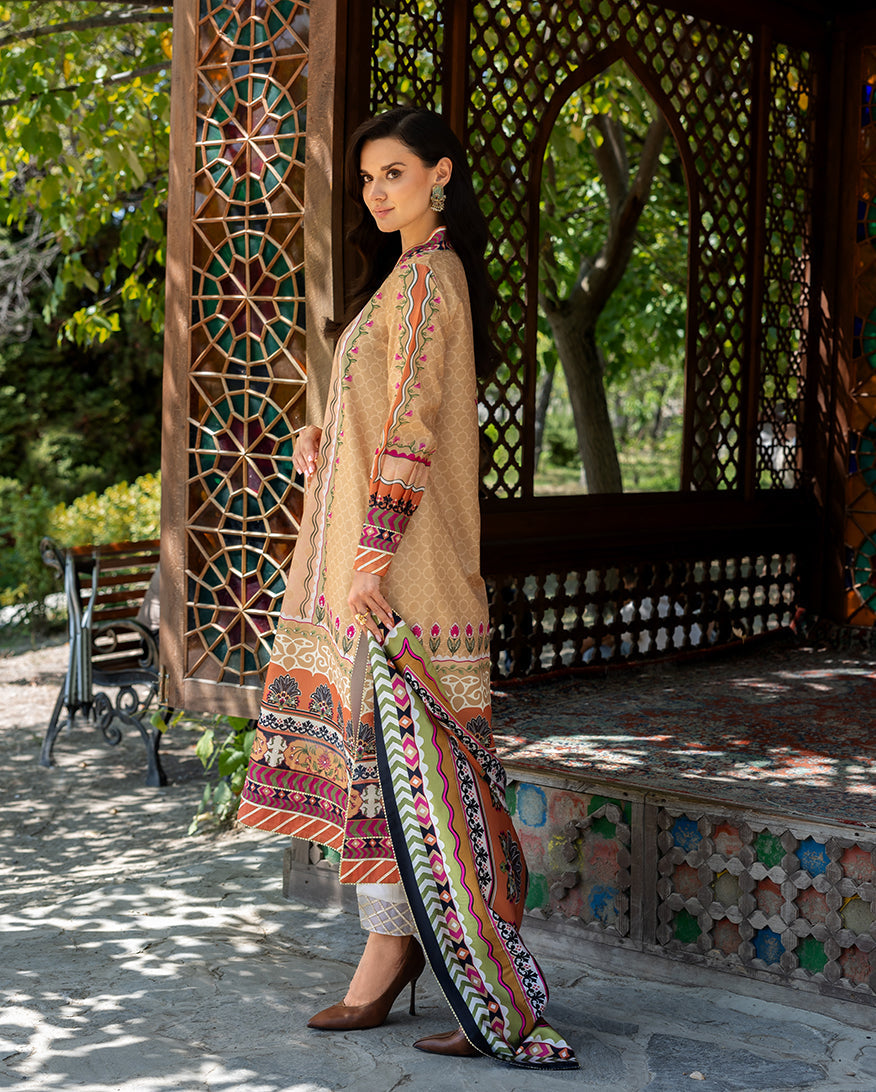 Mushq | Nirvana Printed Silk | Solara Crest - Ladies Clothes - Maria Faisal
