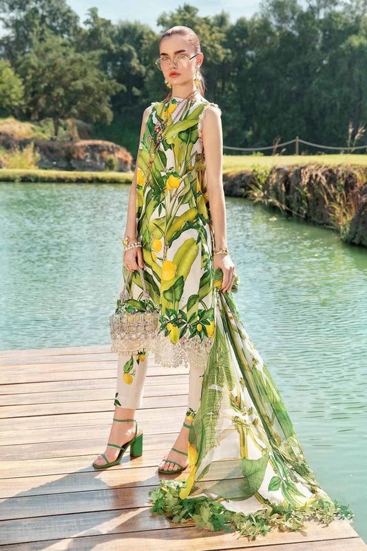 Maria B | M Prints 25 | MPT-2503-A by Maria Faisal - Registered Vendor of : Maria B - type : Ladies Clothes - 100% original wedding dresses