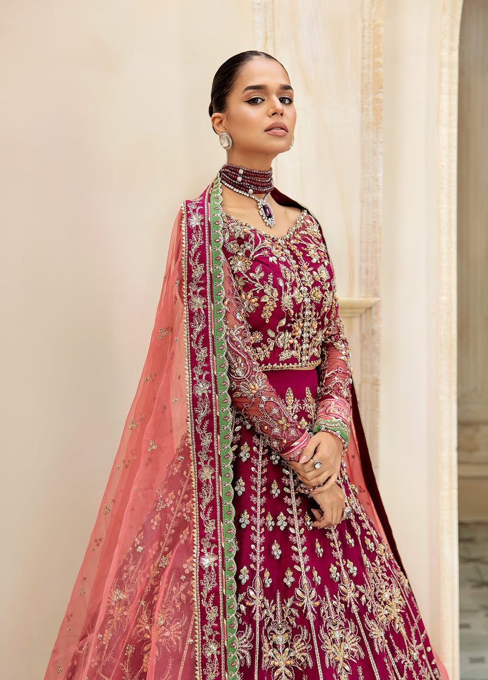 Gulaal | Wedding Formals | Ashmiza GL-WS-23V1-36 - Designer Dress with Intricate embroidery and embellishments. Shop elegent wedding dress at Maria Faisal.