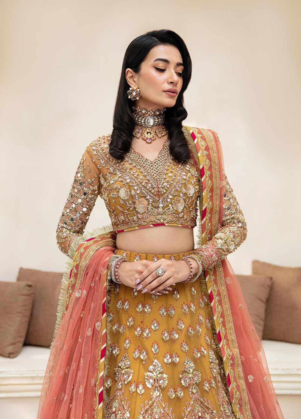 Gulaal | Wedding Formals | Miraas GL-WS-23V1-35 - Designer Dress with Intricate embroidery and embellishments. Shop elegent wedding dress at Maria Faisal.