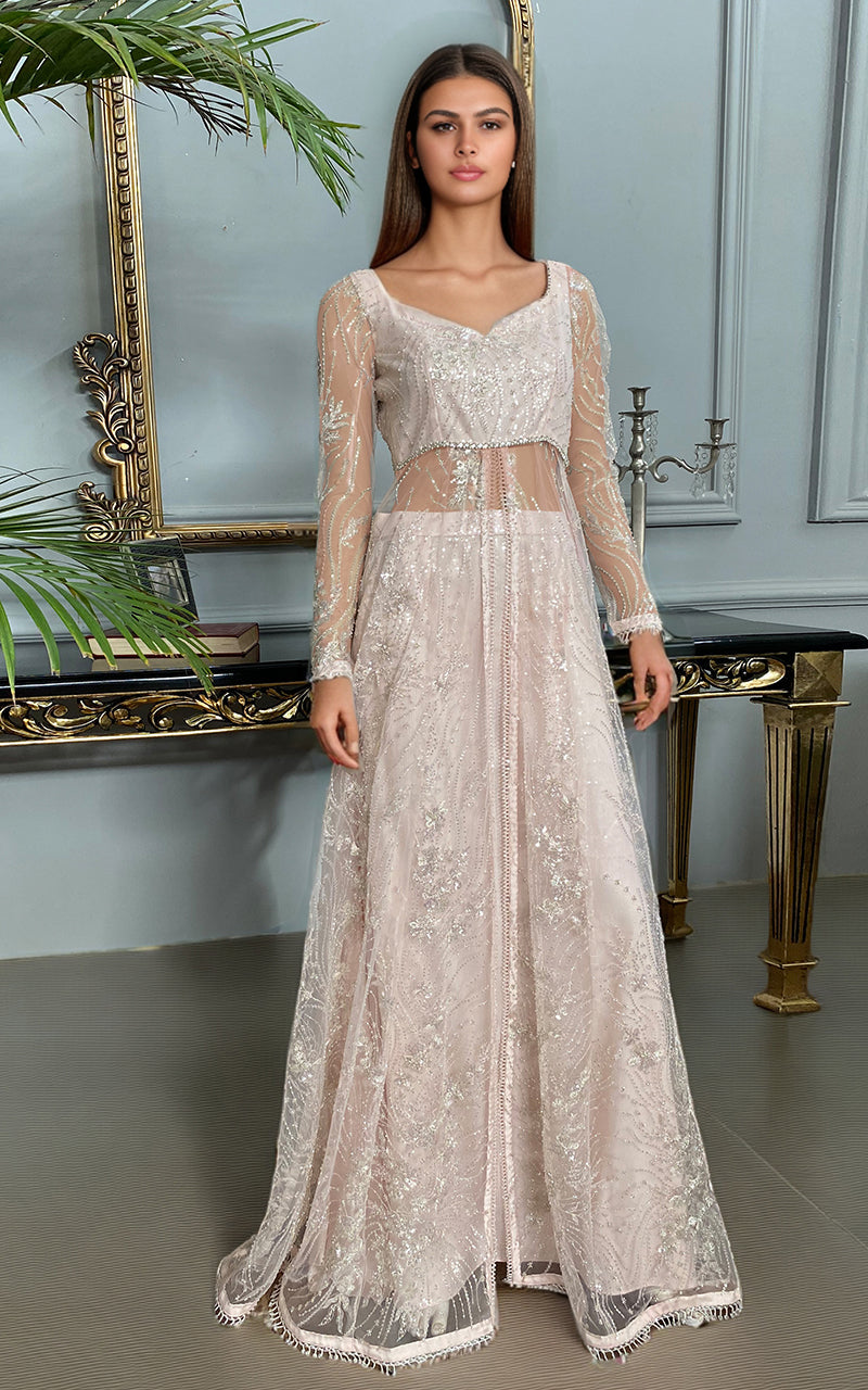 Threads and Motifs | Formal Dresses 25 | Net Embroidered Dress With Skirt - Ladies Clothes - Maria Faisal