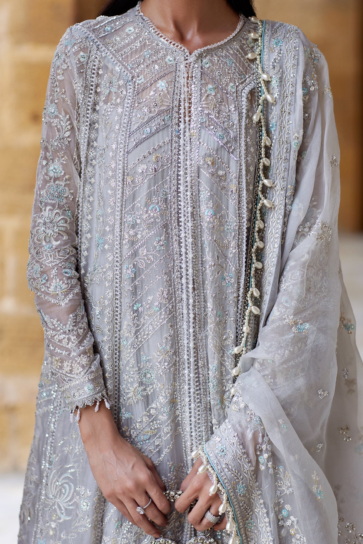 Afrozeh | Dastangoi Wedding Formals | Qissa - Wedding Dress - available at Maria Faisal in UK and USA.