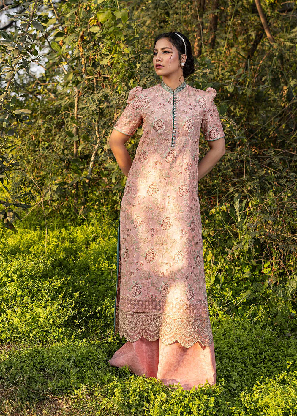 HSY | Summer Edit | Salmon Pink - Ladies Clothes - Maria Faisal