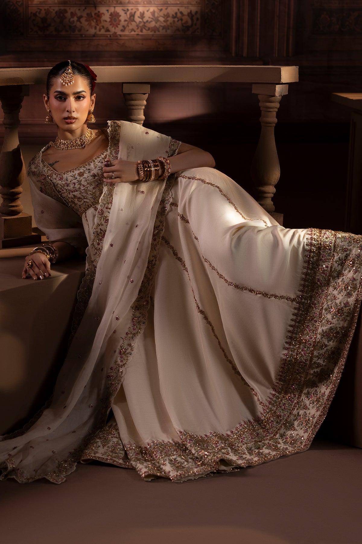 Mina Kashif | Zaib Formals | Chandani - Formal Dress - available at Maria Faisal in UK and USA.