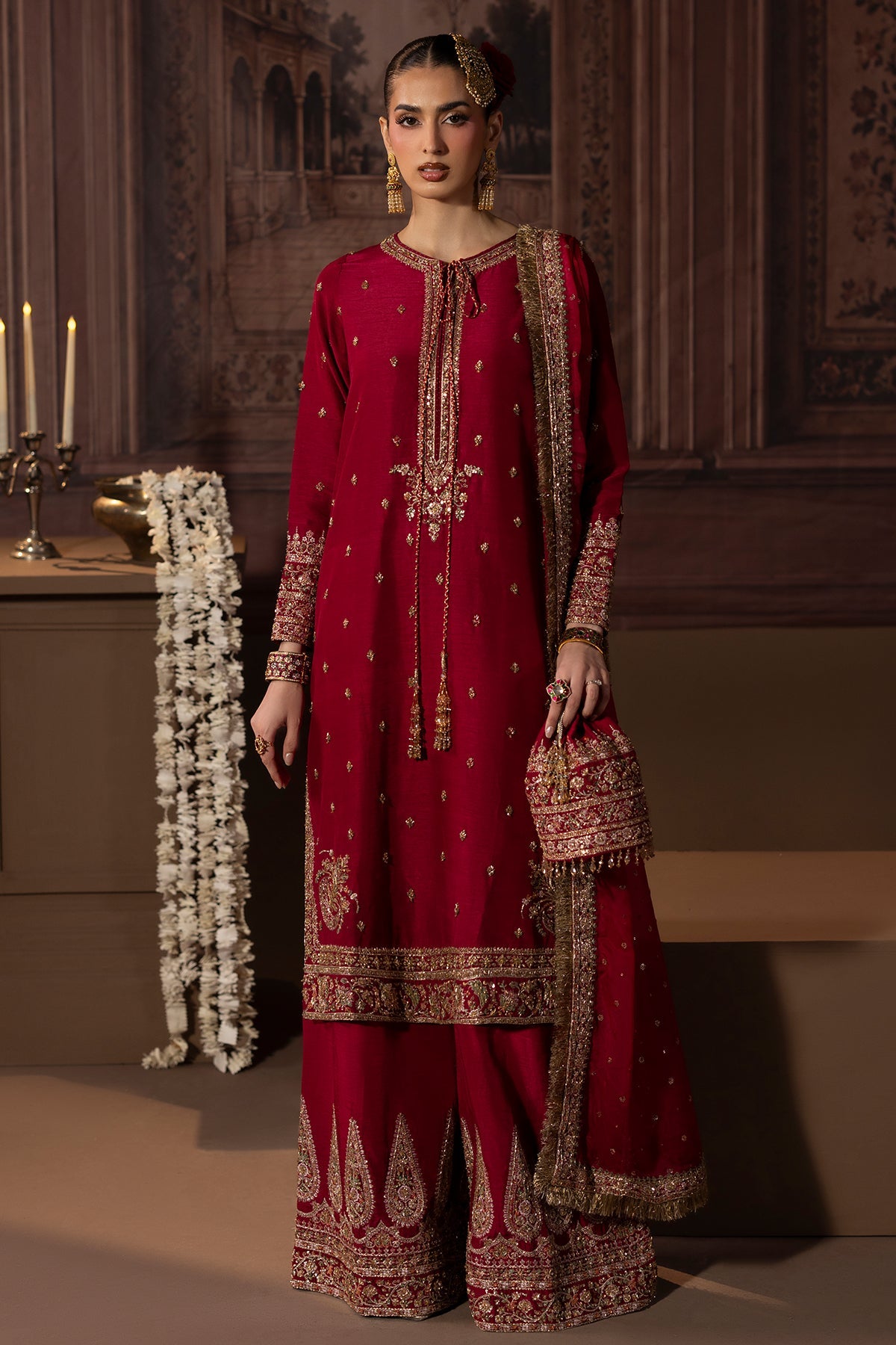Mina Kashif | Zaib Formals | Ruby - Formal Dress - available at Maria Faisal in UK and USA.