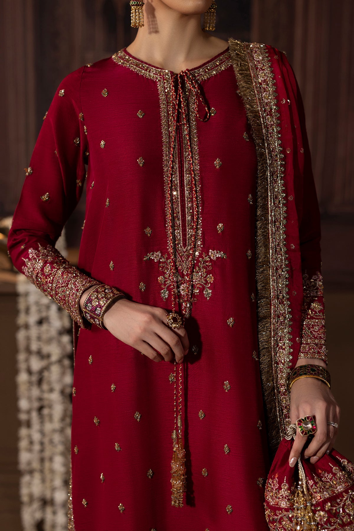 Mina Kashif | Zaib Formals | Ruby - Formal Dress - available at Maria Faisal in UK and USA.