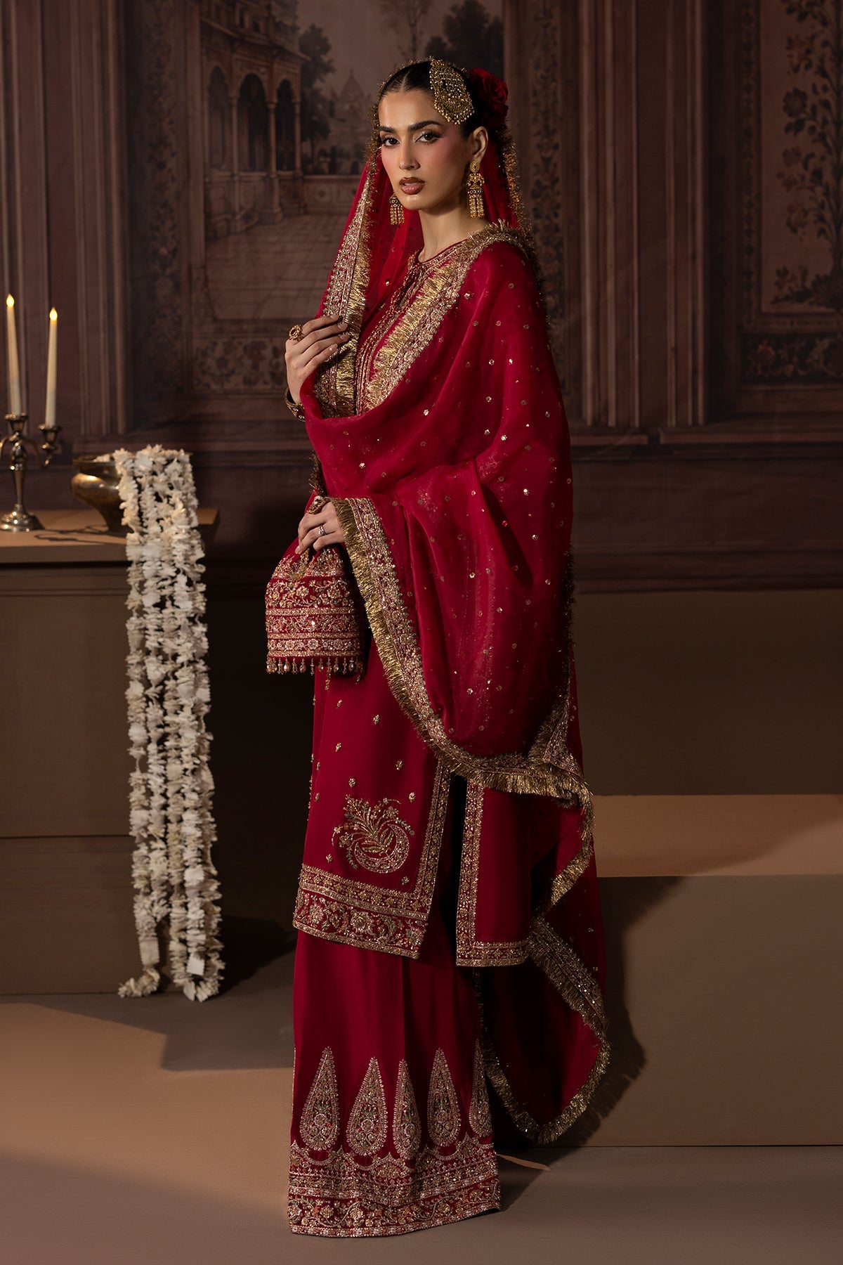 Mina Kashif | Zaib Formals | Ruby - Formal Dress - available at Maria Faisal in UK and USA.
