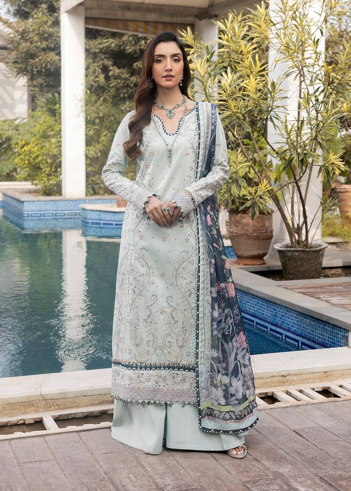 Shurooq | Luxury Lawn 25 | Evie by Maria Faisal - Registered Vendor of : Shurooq - type : Ladies Clothes - 100% original wedding dresses