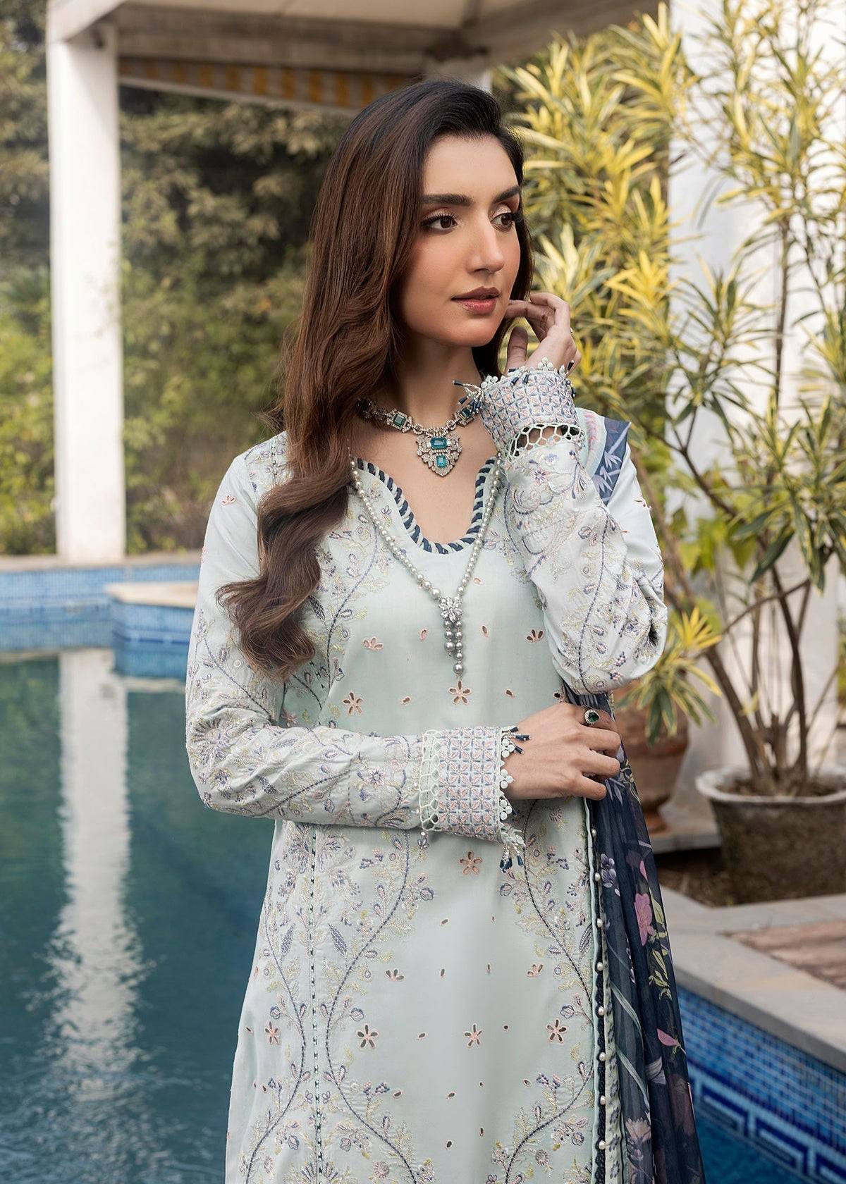 Shurooq | Luxury Lawn 25 | Evie by Maria Faisal - Registered Vendor of : Shurooq - type : Ladies Clothes - 100% original wedding dresses