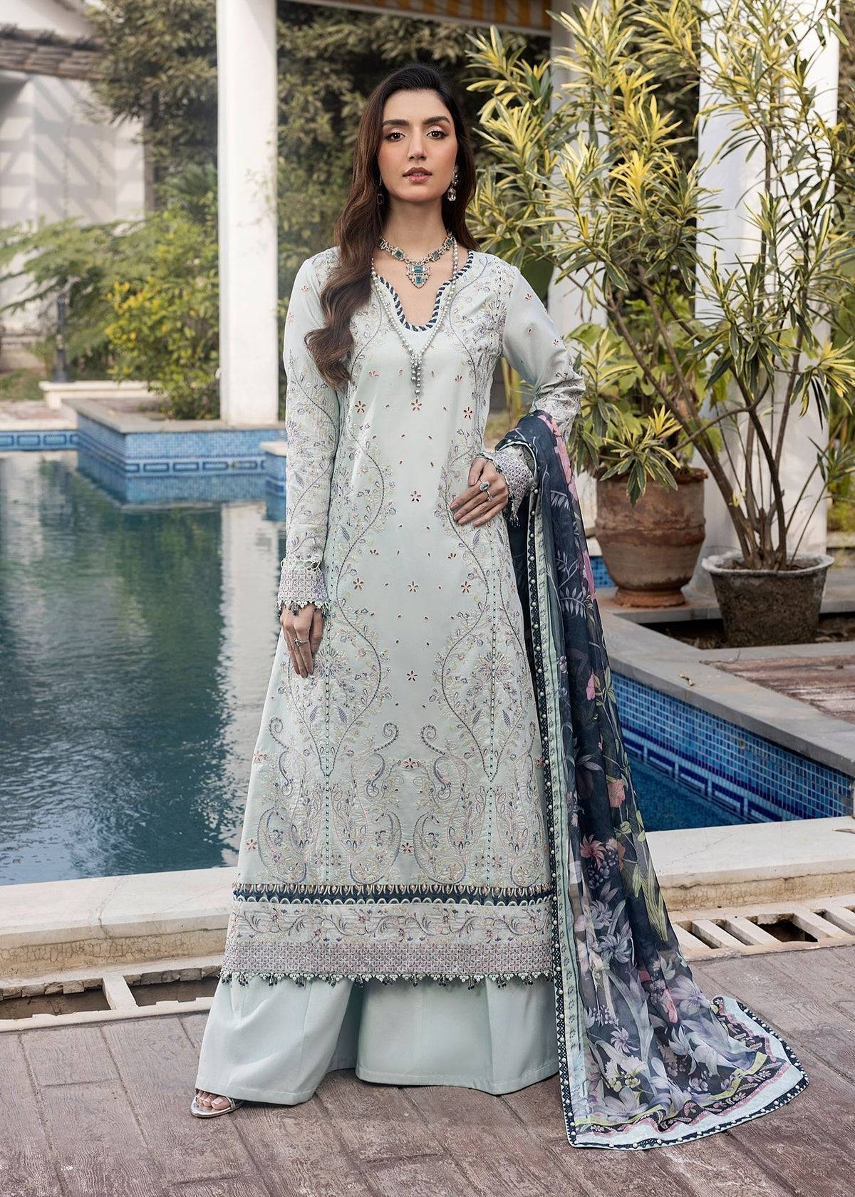 Shurooq | Luxury Lawn 25 | Evie by Maria Faisal - Registered Vendor of : Shurooq - type : Ladies Clothes - 100% original wedding dresses