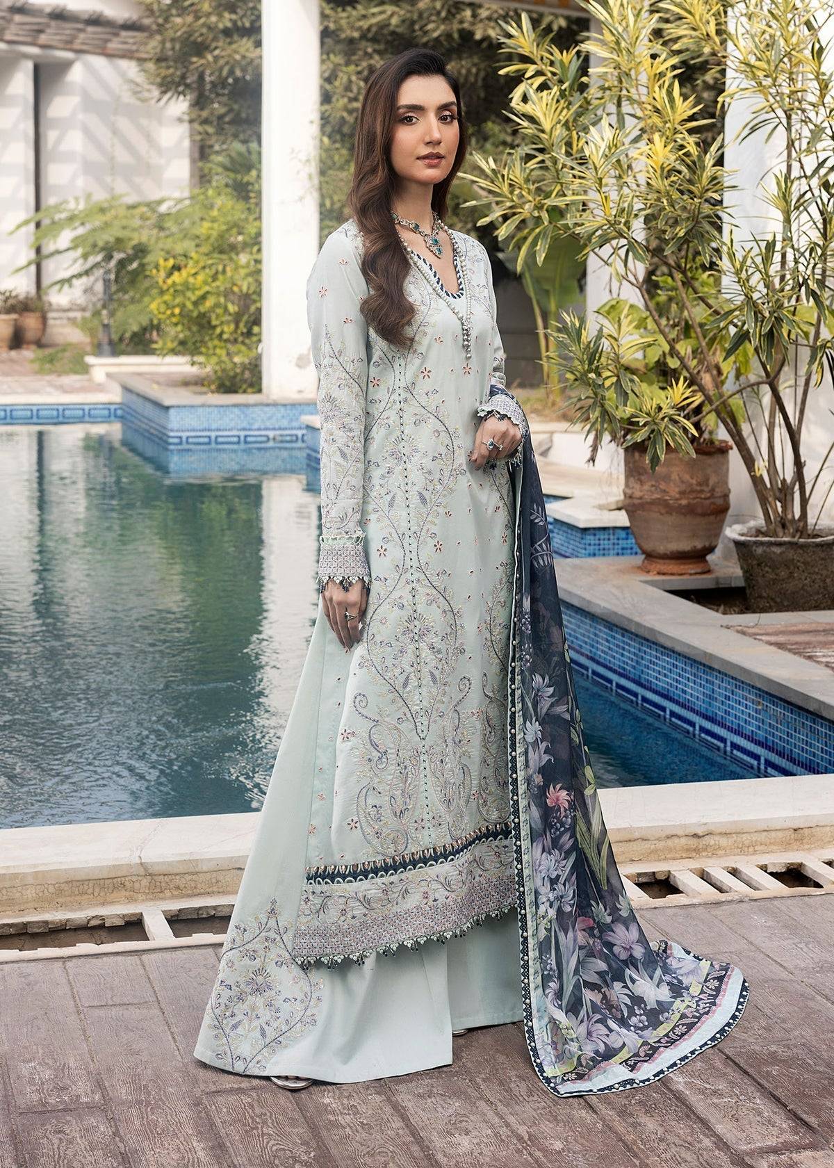 Shurooq | Luxury Lawn 25 | Evie by Maria Faisal - Registered Vendor of : Shurooq - type : Ladies Clothes - 100% original wedding dresses
