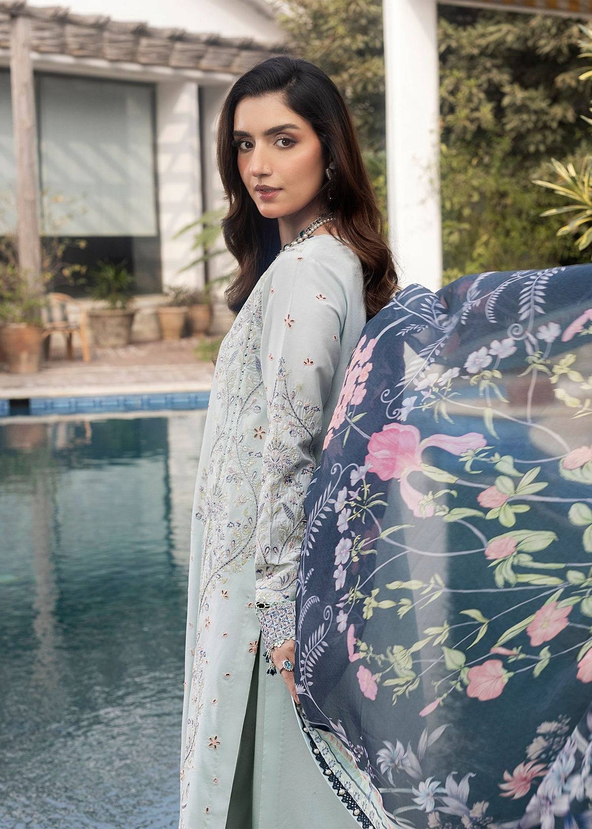 Shurooq | Luxury Lawn 25 | Evie by Maria Faisal - Registered Vendor of : Shurooq - type : Ladies Clothes - 100% original wedding dresses