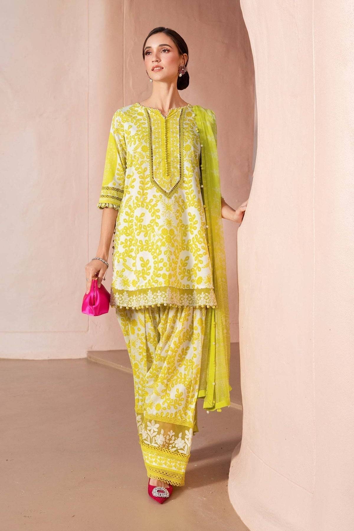Maria B | M Prints 25 | MPT-2504-A by Maria Faisal - Registered Vendor of : Maria B - type : Ladies Clothes - 100% original wedding dresses