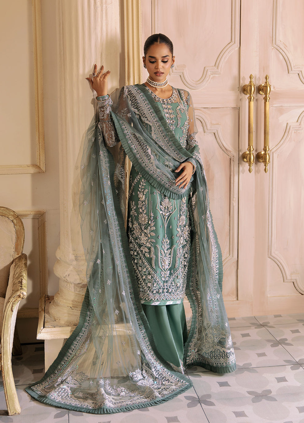 Gulaal | Wedding Formals | Nigar GL-WS-23V1-37 - Designer Dress with Intricate embroidery and embellishments. Shop elegent wedding dress at Maria Faisal.