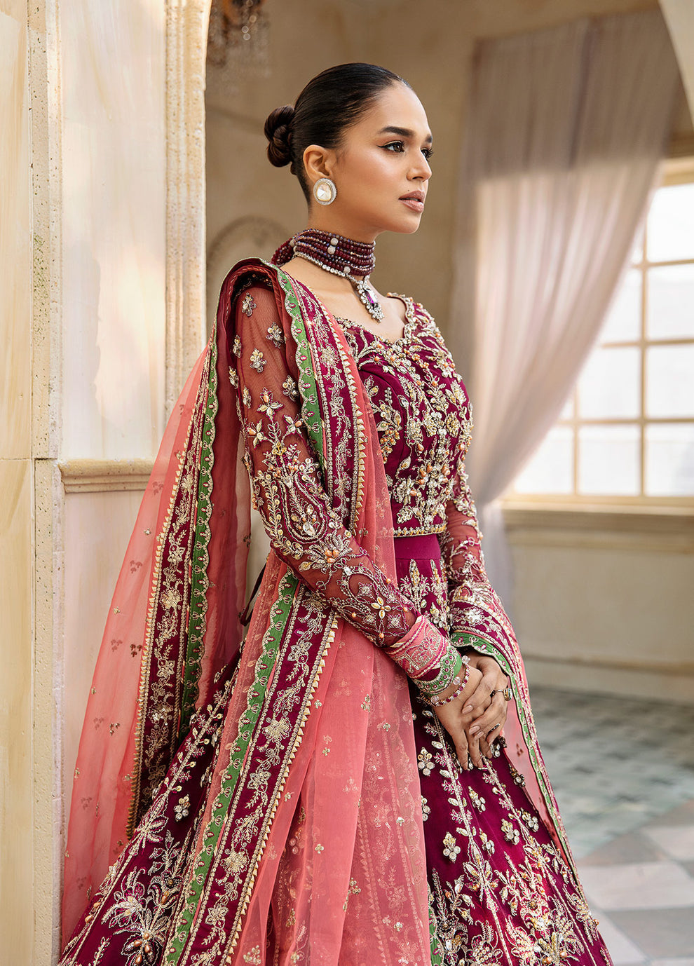 Gulaal | Wedding Formals | Ashmiza GL-WS-23V1-36 - Designer Dress with Intricate embroidery and embellishments. Shop elegent wedding dress at Maria Faisal.