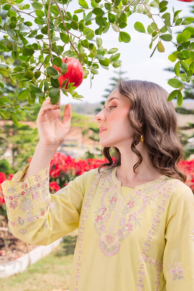 Saad Shaikh | Ease Fall Edit 26 | Daffodil - Casual Dress - available at Maria Faisal in UK and USA.