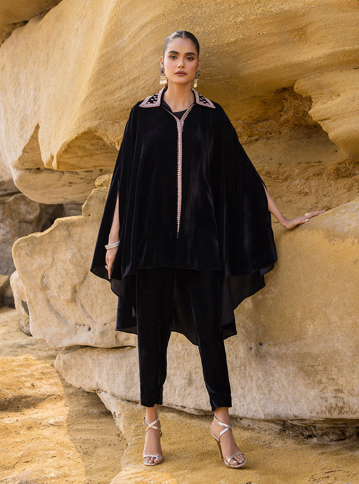 Zainab Chottani | The Kaftan Edit | Black Plum - Formal Dress - available at Maria Faisal in UK and USA.