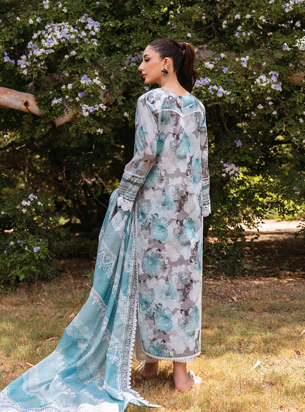 Zainab Chottani | Tahra Lawn 24 | ZINNIA - D 3B - Designer Dress with Intricate embroidery and embellishments. Shop elegent wedding dress at Maria Faisal.