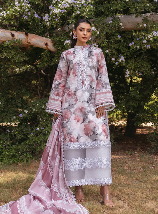 Zainab Chottani | Tahra Lawn 24 | ZINNIA - D 3A - Designer Dress with Intricate embroidery and embellishments. Shop elegent wedding dress at Maria Faisal.