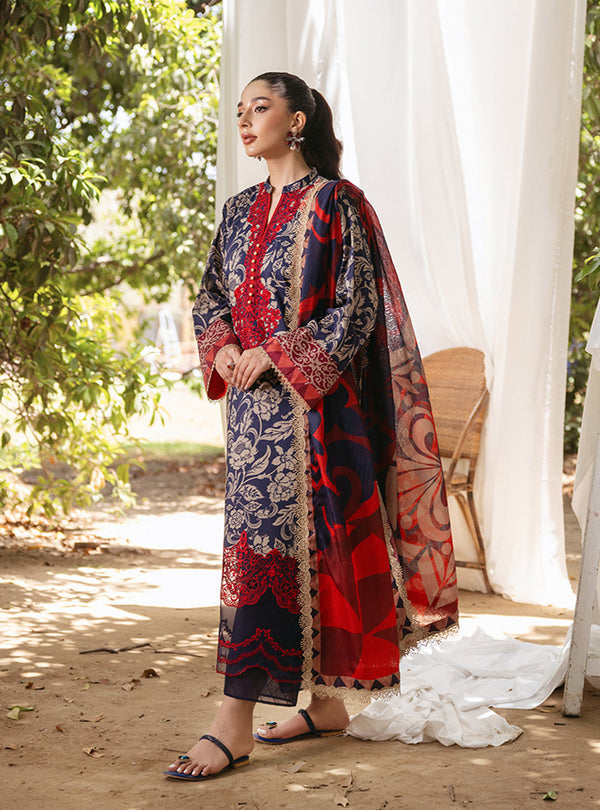Zainab Chottani | Tahra Lawn 24 | TAMARA - D 7A - Designer Dress with Intricate embroidery and embellishments. Shop elegent wedding dress at Maria Faisal.