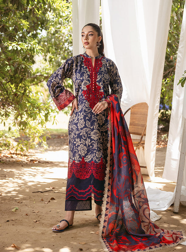 Zainab Chottani | Tahra Lawn 24 | TAMARA - D 7A - Designer Dress with Intricate embroidery and embellishments. Shop elegent wedding dress at Maria Faisal.