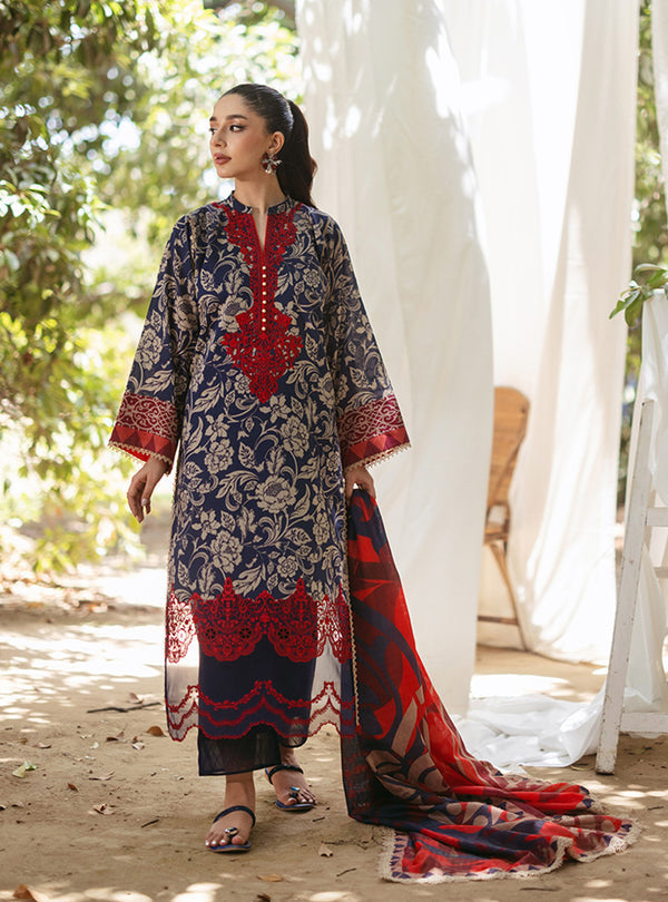 Zainab Chottani | Tahra Lawn 24 | TAMARA - D 7A - Designer Dress with Intricate embroidery and embellishments. Shop elegent wedding dress at Maria Faisal.