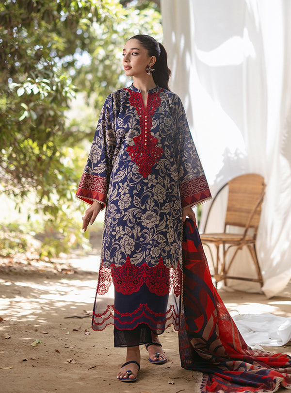 Zainab Chottani | Tahra Lawn 24 | TAMARA - D 7A - Designer Dress with Intricate embroidery and embellishments. Shop elegent wedding dress at Maria Faisal.