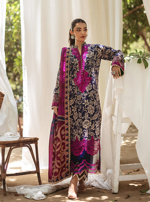 Zainab Chottani | Tahra Lawn 24 | TAMARA - D 7A - Designer Dress with Intricate embroidery and embellishments. Shop elegent wedding dress at Maria Faisal.