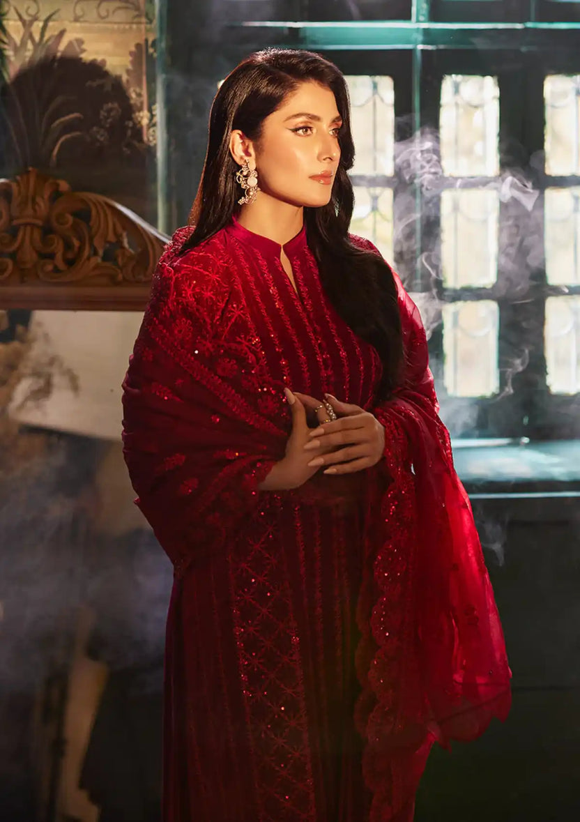 Zainab Chottani | Embroidered Velvet | SURKH D-05 - Ladies Clothes - Maria Faisal