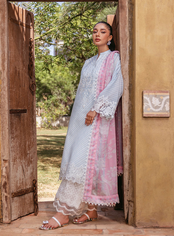 Zainab Chottani | Tahra Lawn 24 | RUHAE - D 9B - Designer Dress with Intricate embroidery and embellishments. Shop elegent wedding dress at Maria Faisal.