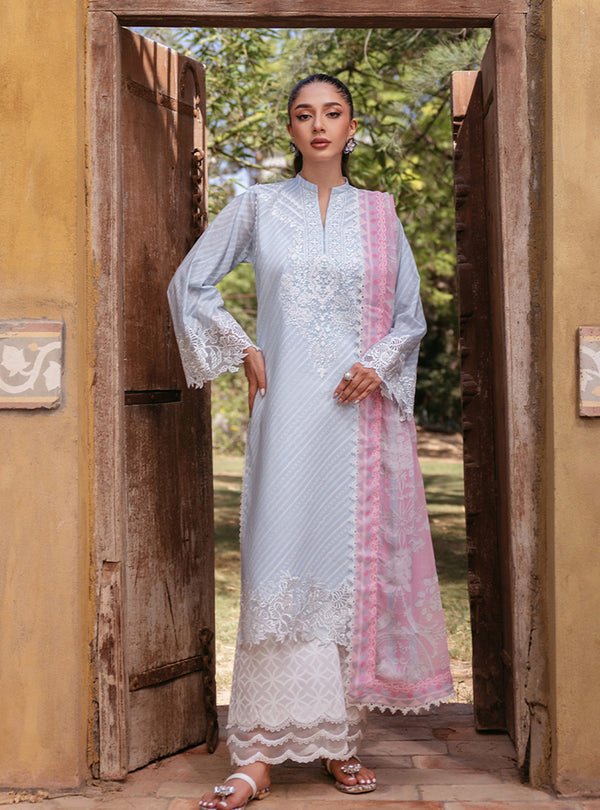 Zainab Chottani | Tahra Lawn 24 | RUHAE - D 9B - Designer Dress with Intricate embroidery and embellishments. Shop elegent wedding dress at Maria Faisal.