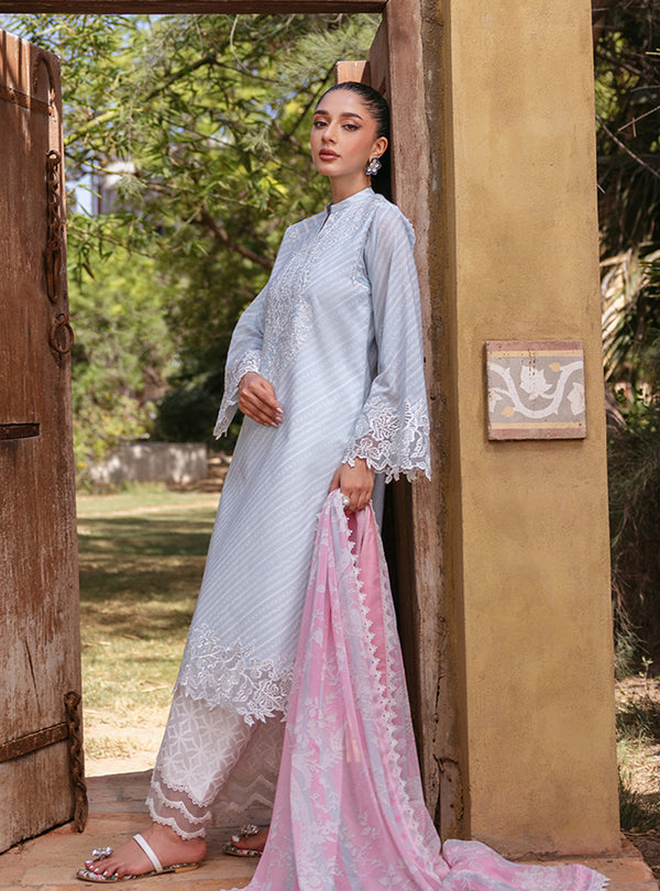 Zainab Chottani | Tahra Lawn 24 | RUHAE - D 9B - Designer Dress with Intricate embroidery and embellishments. Shop elegent wedding dress at Maria Faisal.