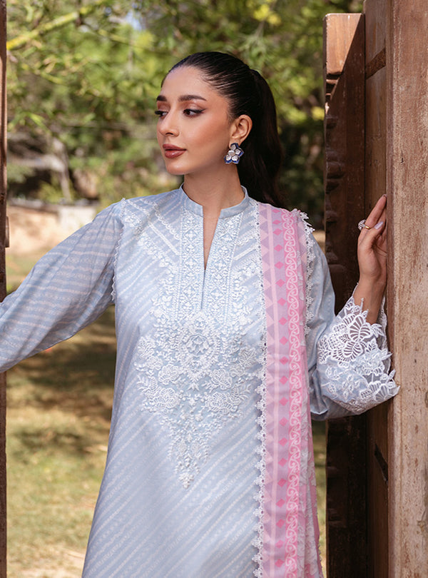 Zainab Chottani | Tahra Lawn 24 | RUHAE - D 9B - Designer Dress with Intricate embroidery and embellishments. Shop elegent wedding dress at Maria Faisal.