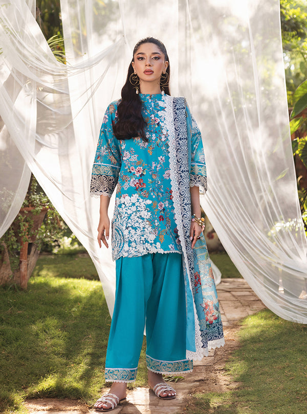 Zainab Chottani | Tahra Lawn 24 | BEEHA - D 2B - Designer Dress with Intricate embroidery and embellishments. Shop elegent wedding dress at Maria Faisal.