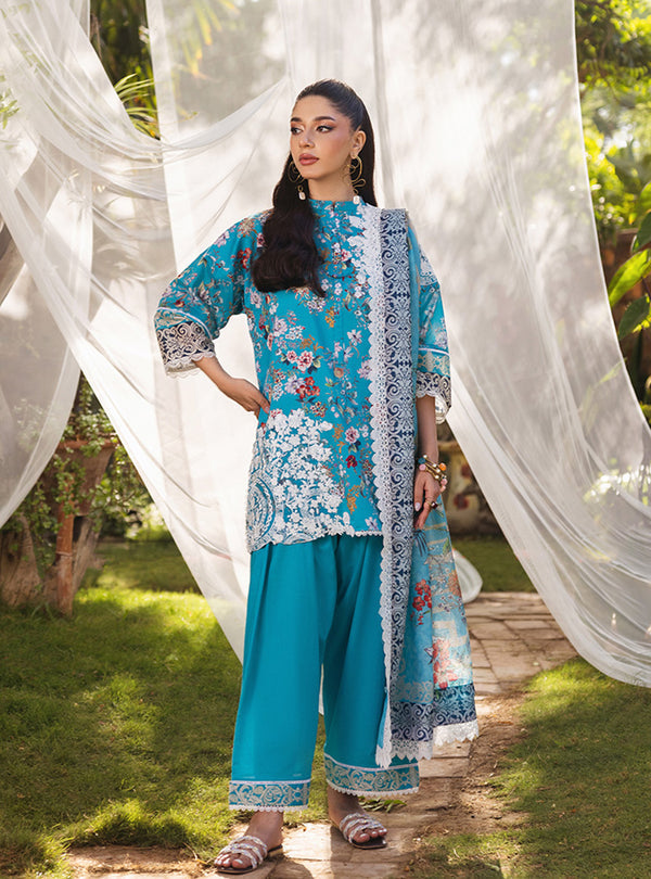 Zainab Chottani | Tahra Lawn 24 | BEEHA - D 2B - Designer Dress with Intricate embroidery and embellishments. Shop elegent wedding dress at Maria Faisal.