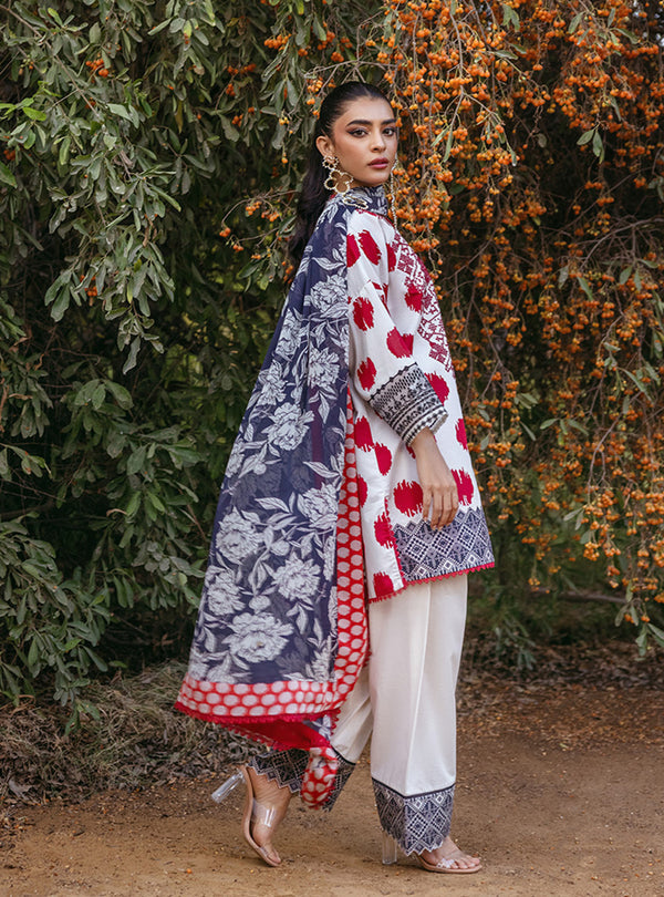 Zainab Chottani | Tahra Lawn 24 | FREYA - D 10A - Designer Dress with Intricate embroidery and embellishments. Shop elegent wedding dress at Maria Faisal.