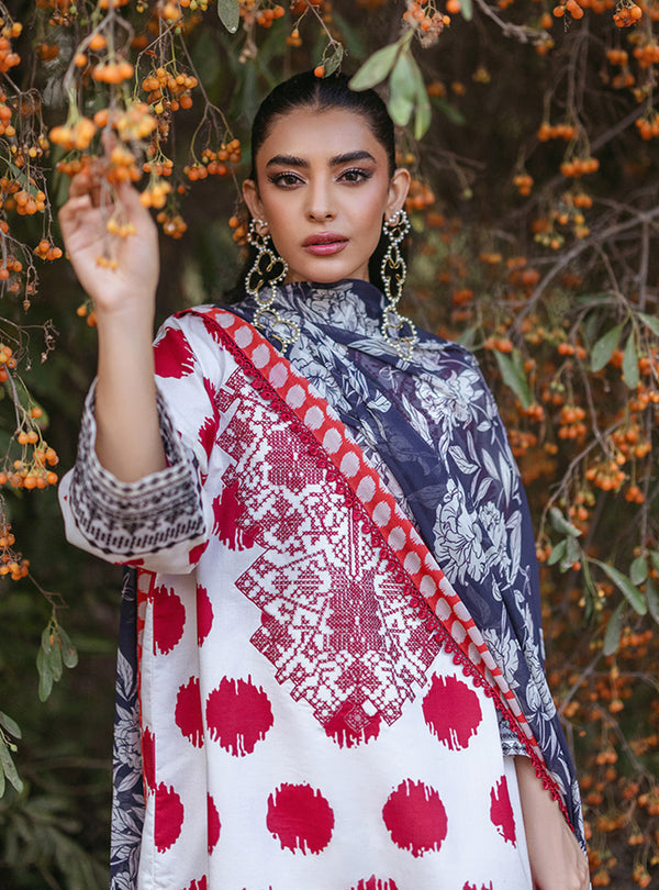 Zainab Chottani | Tahra Lawn 24 | FREYA - D 10A - Designer Dress with Intricate embroidery and embellishments. Shop elegent wedding dress at Maria Faisal.