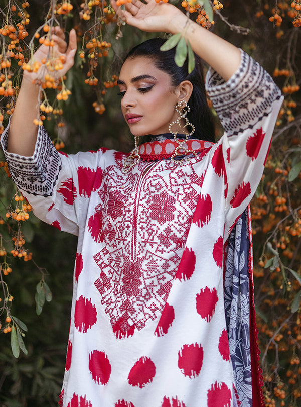Zainab Chottani | Tahra Lawn 24 | FREYA - D 10A - Designer Dress with Intricate embroidery and embellishments. Shop elegent wedding dress at Maria Faisal.