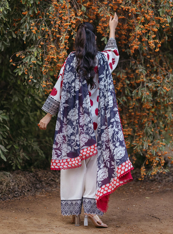 Zainab Chottani | Tahra Lawn 24 | FREYA - D 10A - Designer Dress with Intricate embroidery and embellishments. Shop elegent wedding dress at Maria Faisal.