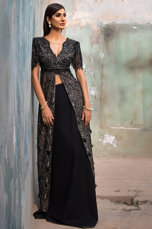 Erum Khan | Dazzling Fiesta | Raven - Bridal Dress - available at Maria Faisal in UK and USA.