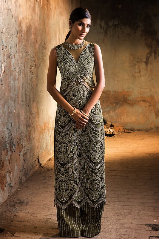 Erum Khan | Dazzling Fiesta | Shamrock - Bridal Dress - available at Maria Faisal in UK and USA.