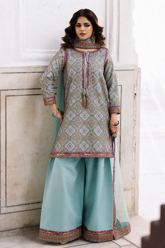 Charizma | Festive Pret | 3-Pcs Embroidered Raw Silk CMA-6-328 - Formal Dress - available at Maria Faisal in UK and USA.