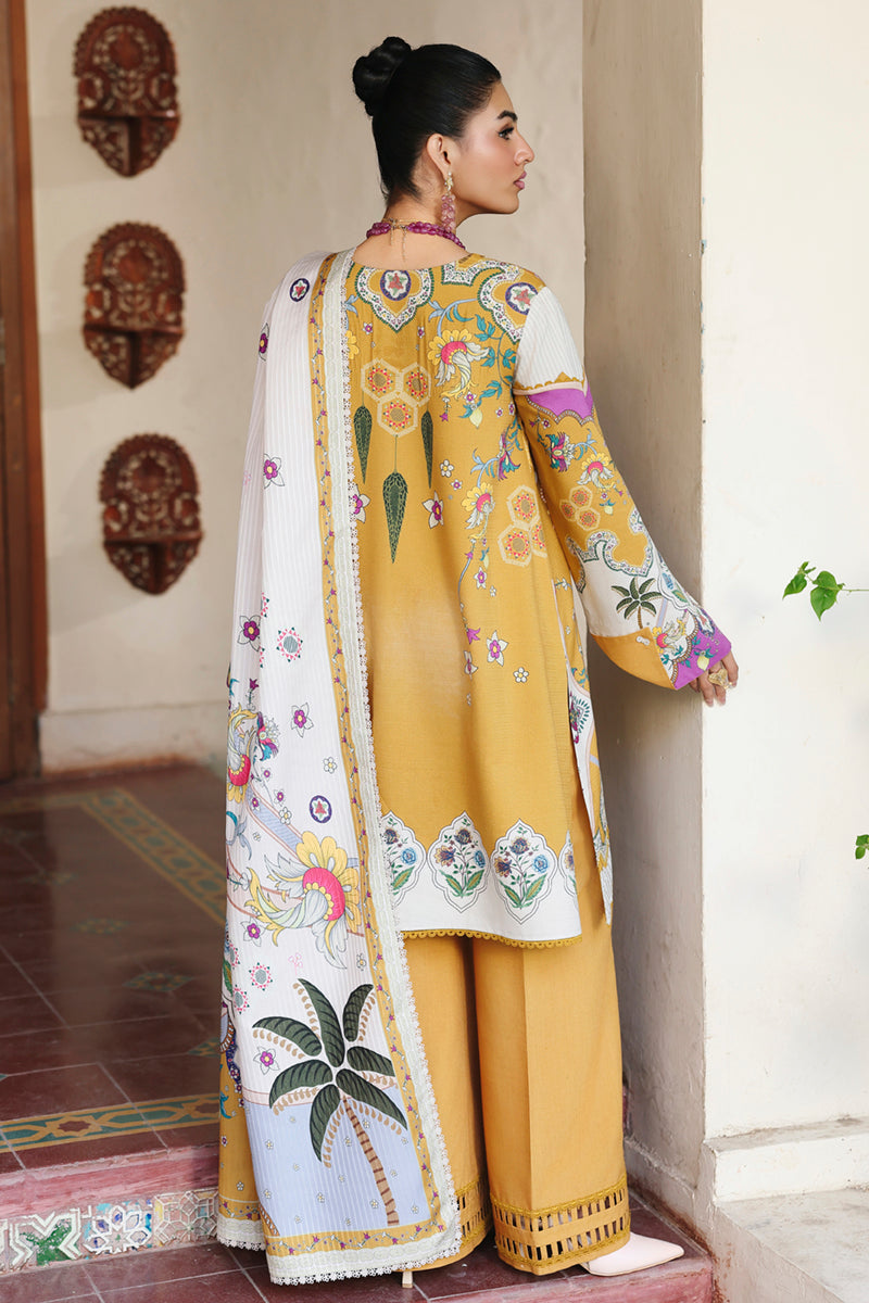 Qalamkar | QPrints Winter 25 | QW-07 (A) CELINA - Casual Dress - available at Maria Faisal in UK and USA.