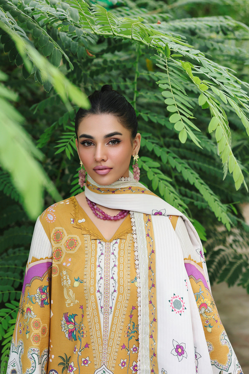 Qalamkar | QPrints Winter 25 | QW-07 (A) CELINA - Casual Dress - available at Maria Faisal in UK and USA.