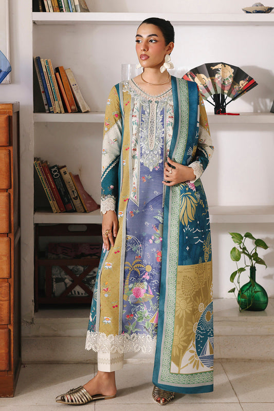 Qalamkar | QPrints Winter 25 | QW-10 (A) ALINA - Casual Dress - available at Maria Faisal in UK and USA.