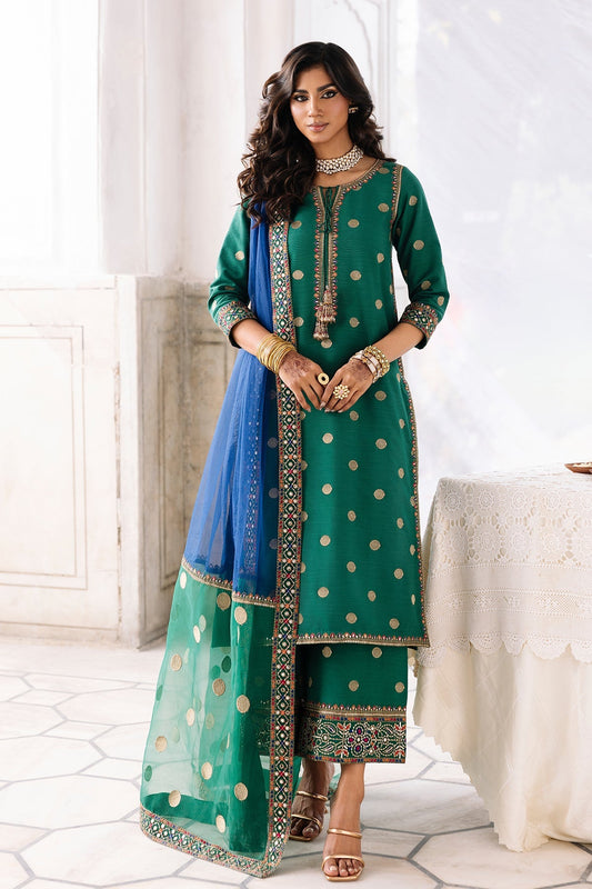 Charizma | Festive Pret | 3-PC Embroidered Raw-Silk CMA-6-324 - Formal Dress - available at Maria Faisal in UK and USA.