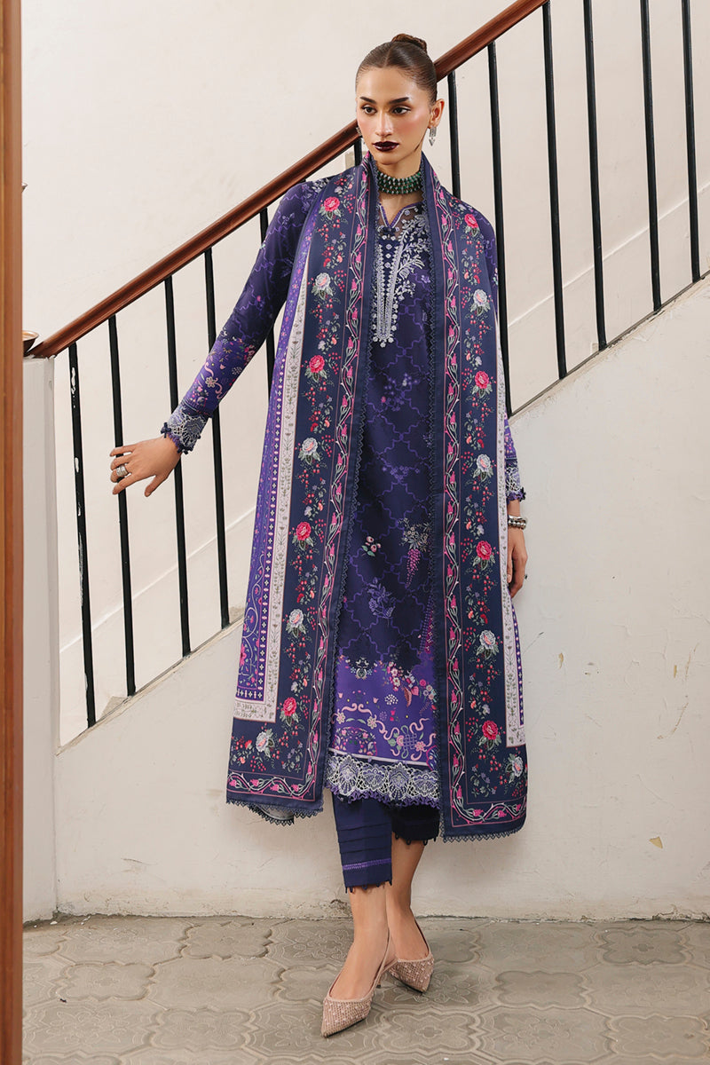 Qalamkar | QPrints Winter 25 | QW-03 (B) VANNA - Casual Dress - available at Maria Faisal in UK and USA.