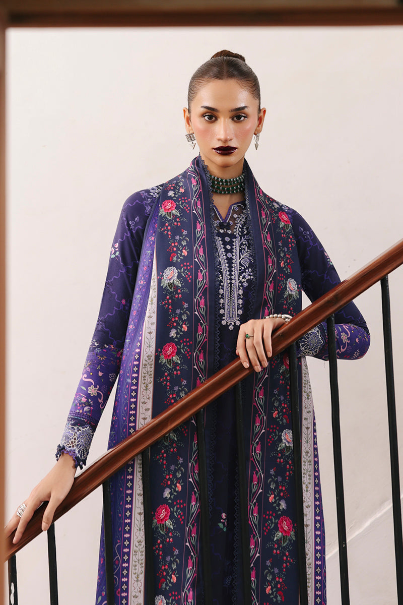 Qalamkar | QPrints Winter 25 | QW-03 (B) VANNA - Casual Dress - available at Maria Faisal in UK and USA.